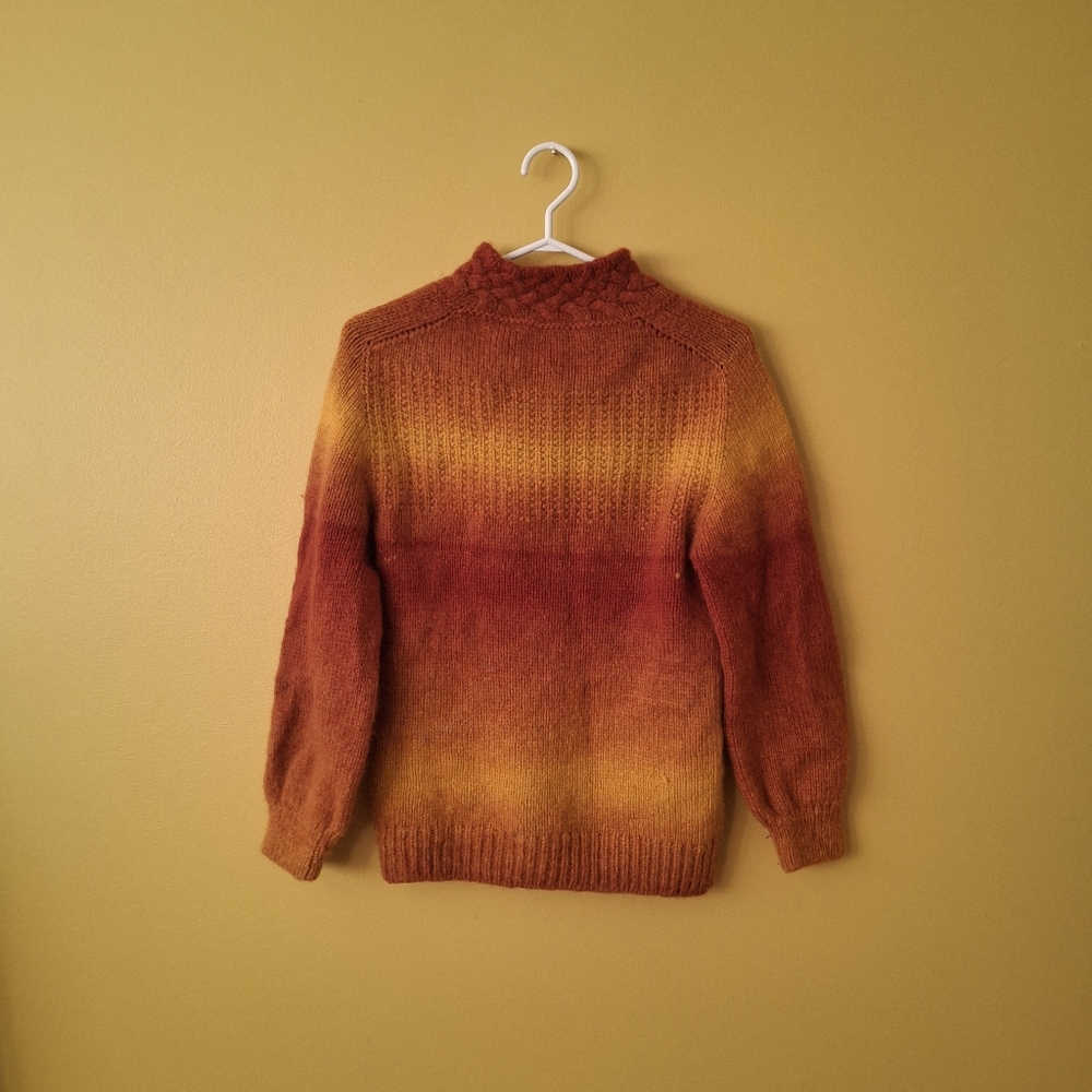 The Fiery Sunset: Ombre Gradient  Handknit Sweater